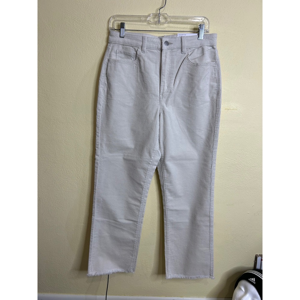 LOFT The Straight Crop High Rise Corduroy Pants Beige‎ Size 29 Curvy Fit